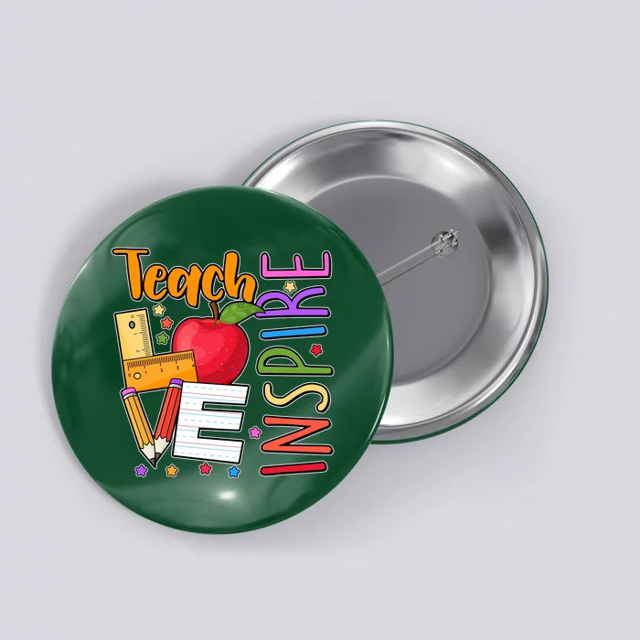 Cute Colorful Teach Love Inspire Button