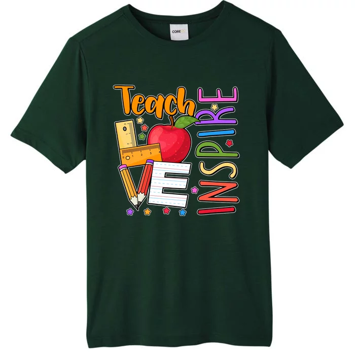 Cute Colorful Teach Love Inspire ChromaSoft Performance T-Shirt