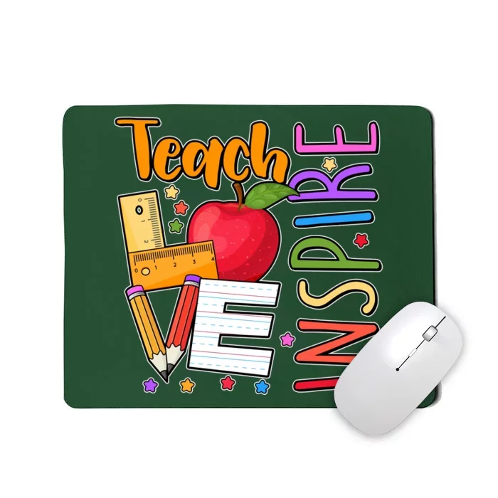 Cute Colorful Teach Love Inspire Mousepad