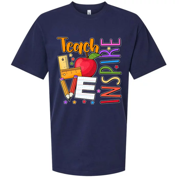 Cute Colorful Teach Love Inspire Sueded Cloud Jersey T-Shirt