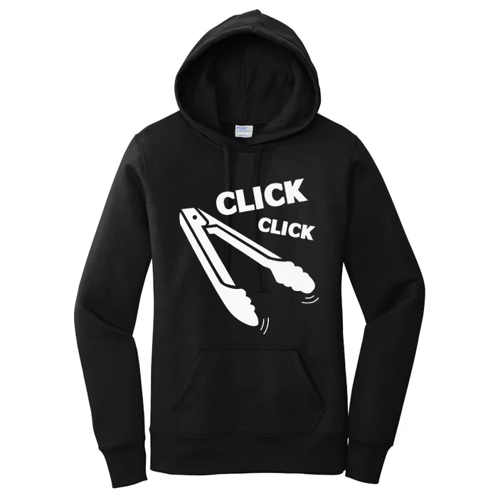 Click Click Tongs BBQ Barbecue Funny Women's Pullover Hoodie