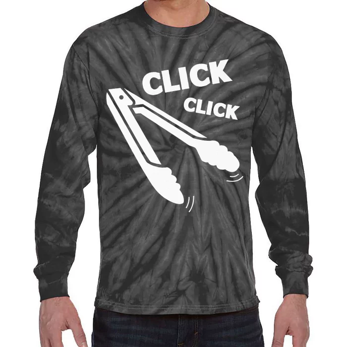 Click Click Tongs BBQ Barbecue Funny Tie-Dye Long Sleeve Shirt