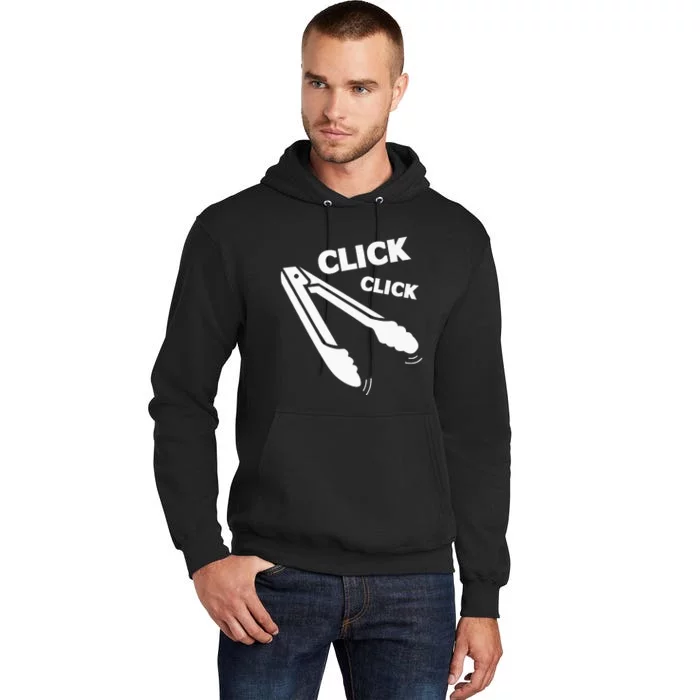 Click Click Tongs BBQ Barbecue Funny Tall Hoodie