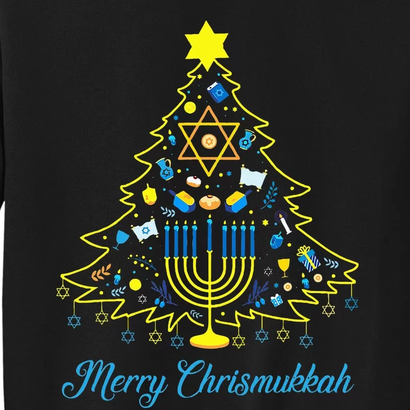 Chrismukkah Christmas Tree Menorah Hanukkah Jewish Sweatshirt