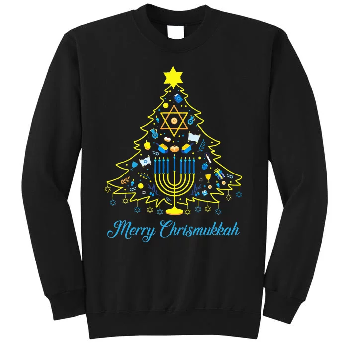 Chrismukkah Christmas Tree Menorah Hanukkah Jewish Sweatshirt