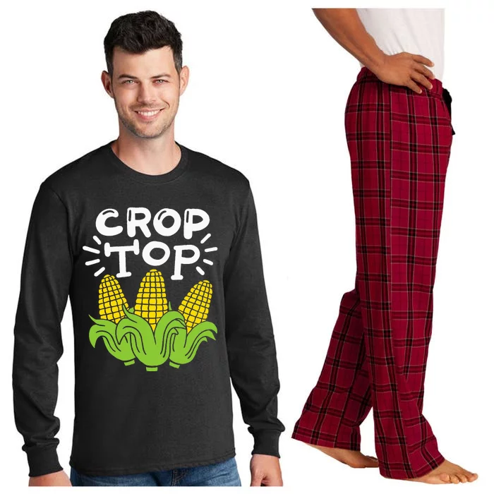 Corn Crop Top Long Sleeve Pajama Set