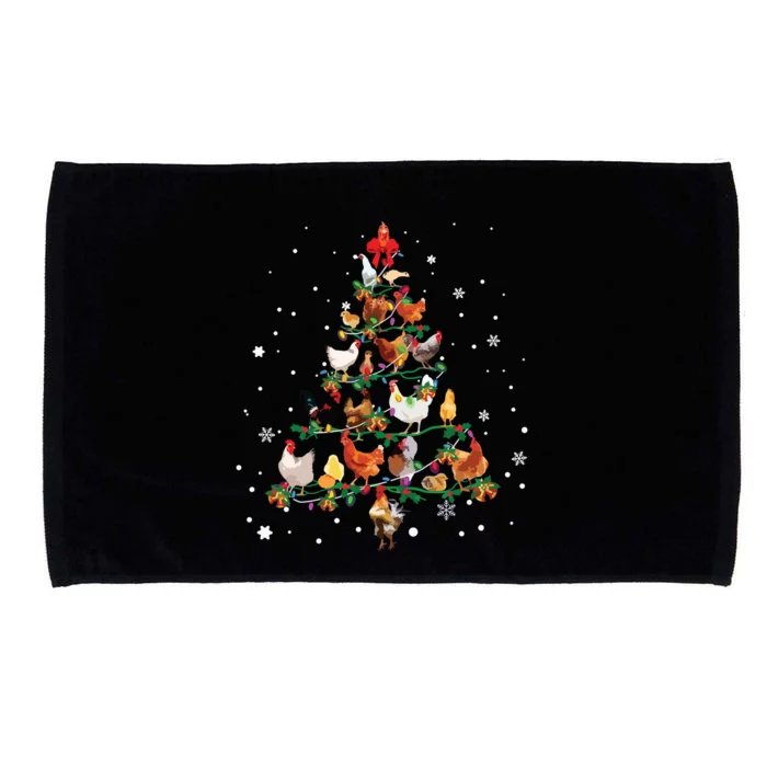 Chicken Christmas Tree Ornament Decor Xmas Long Sleeve Microfiber Hand Towel