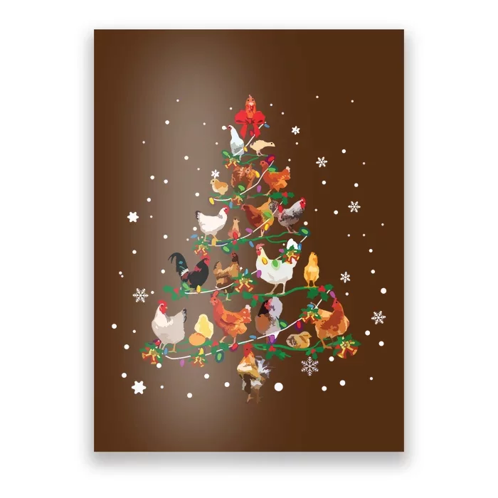 Chicken Christmas Tree Ornament Decor Xmas Long Sleeve Poster