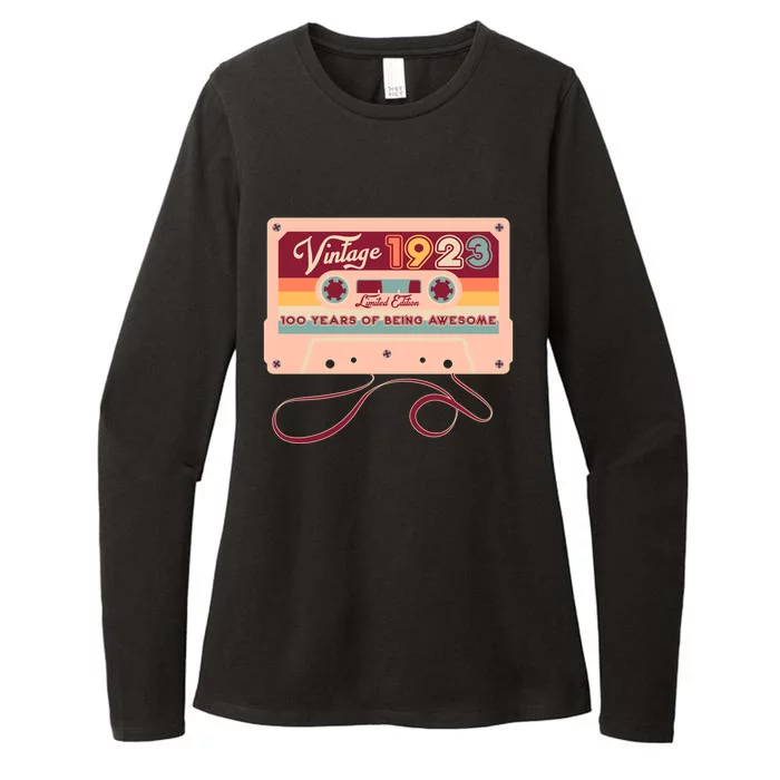 Cute Cassette Tape Limited Edition Vintage 1923 100 Years Of Being Awesome Womens CVC Long Sleeve Shirt