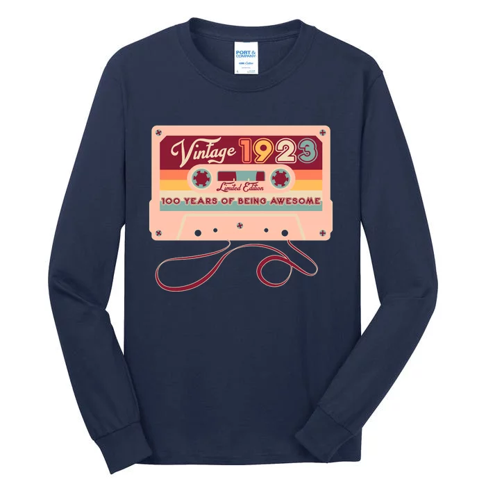 Cute Cassette Tape Limited Edition Vintage 1923 100 Years Of Being Awesome Tall Long Sleeve T-Shirt