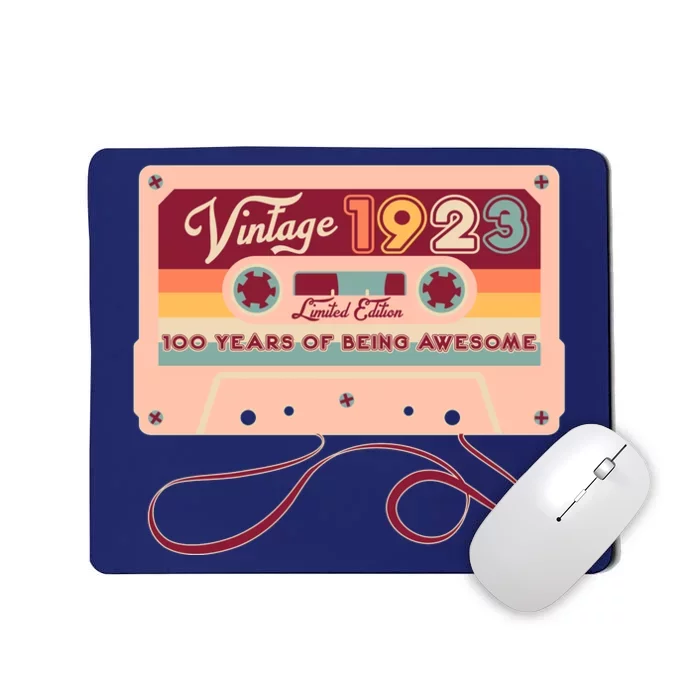 Cute Cassette Tape Limited Edition Vintage 1923 100 Years Of Being Awesome Mousepad