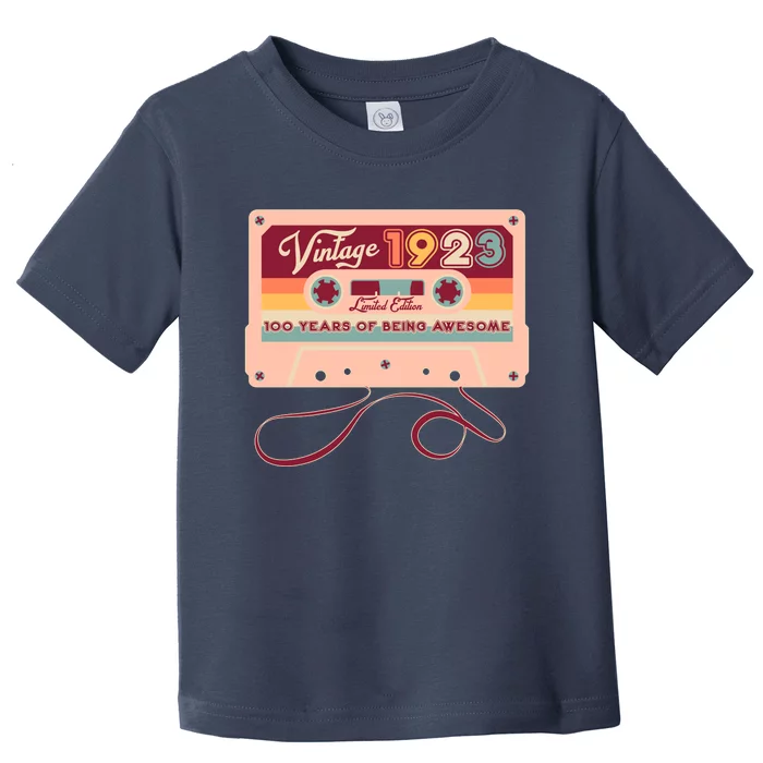 Cute Cassette Tape Limited Edition Vintage 1923 100 Years Of Being Awesome Toddler T-Shirt