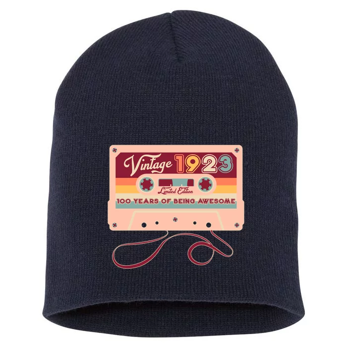 Cute Cassette Tape Limited Edition Vintage 1923 100 Years Of Being Awesome Short Acrylic Beanie