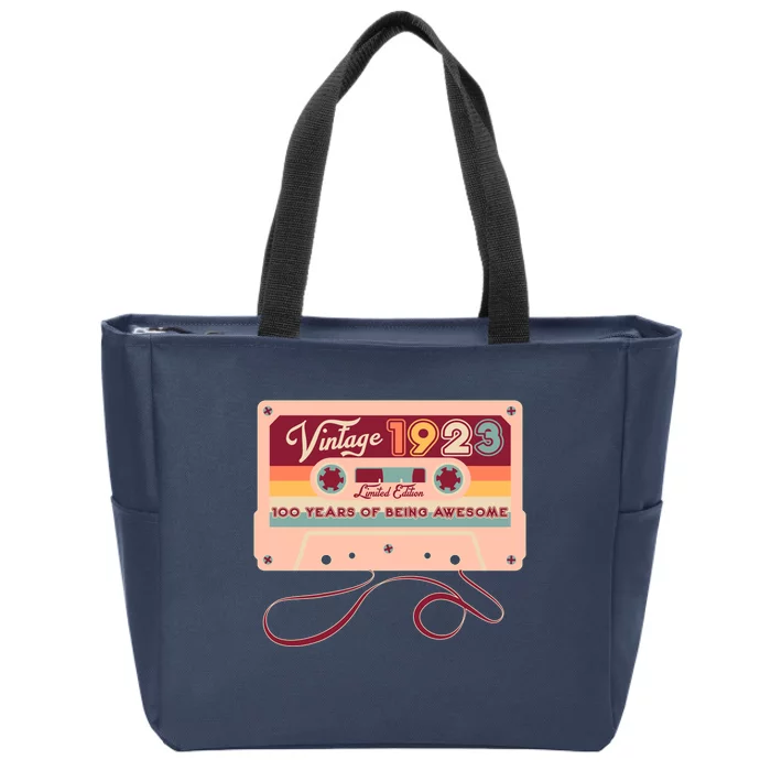 Cute Cassette Tape Limited Edition Vintage 1923 100 Years Of Being Awesome Zip Tote Bag