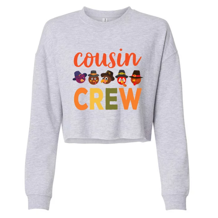 Cousin Crew Thanksgiving Great Gift Cool Gift Cropped Pullover Crew