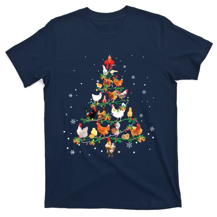 Chicken Christmas Tree Ornament Decor Xmas T-Shirt