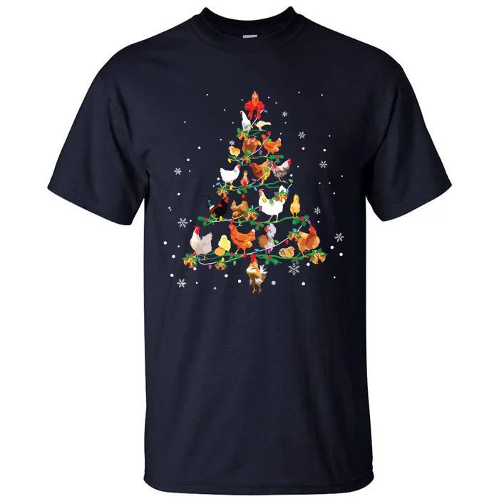 Chicken Christmas Tree Ornament Decor Xmas Tall T-Shirt