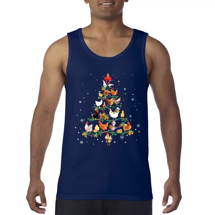 Chicken Christmas Tree Ornament Decor Xmas Tank Top