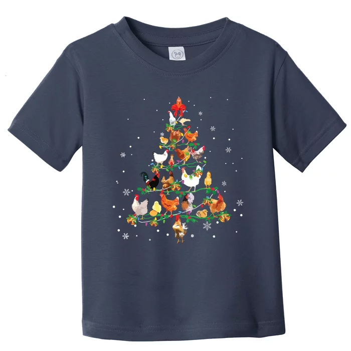 Chicken Christmas Tree Ornament Decor Xmas Toddler T-Shirt