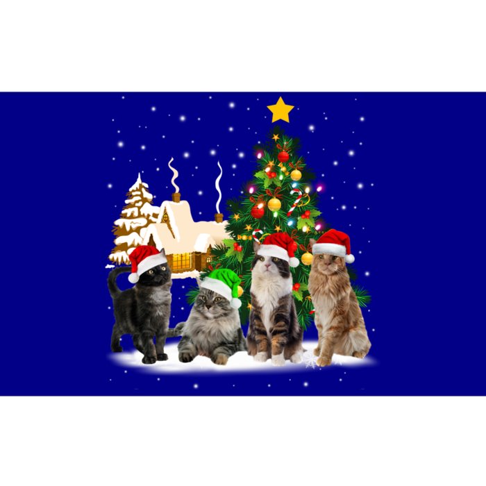 Cats Christmas Tree Lights Ugly Cat Mom Cat Lover Cool Gift Bumper Sticker