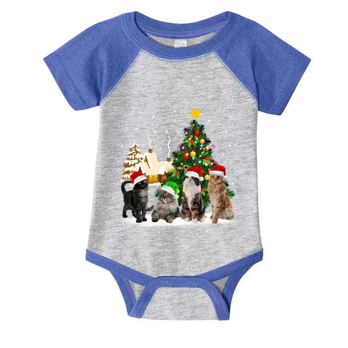 Cats Christmas Tree Lights Ugly Cat Mom Cat Lover Cool Gift Infant Baby Jersey Bodysuit