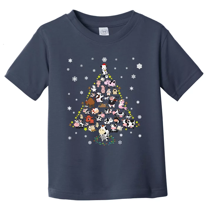 Cow Christmas Tree Toddler T-Shirt