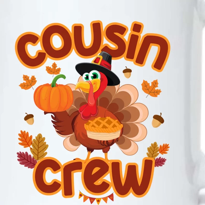 Cousin Crew Thanksgiving Turkey Pumpkin Reunion Party Gift Black Color Changing Mug