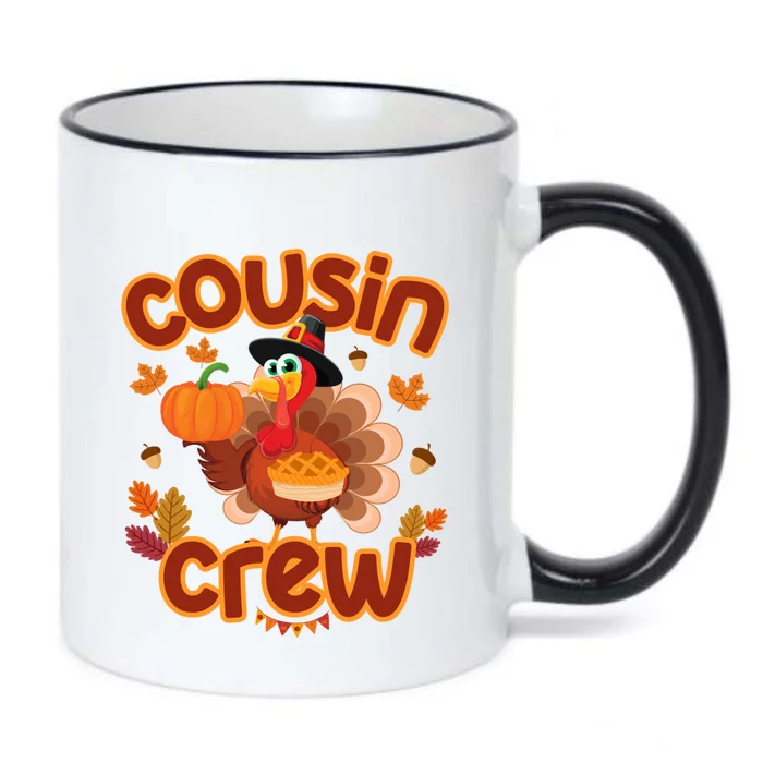 Cousin Crew Thanksgiving Turkey Pumpkin Reunion Party Gift Black Color Changing Mug