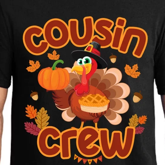 Cousin Crew Thanksgiving Turkey Pumpkin Reunion Party Gift Pajama Set