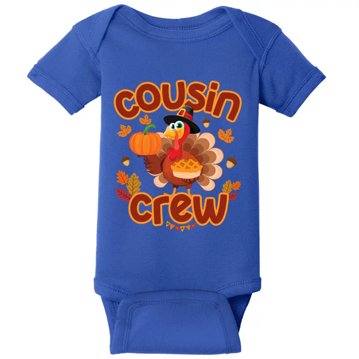 Cousin Crew Thanksgiving Turkey Pumpkin Reunion Party Gift Baby Bodysuit