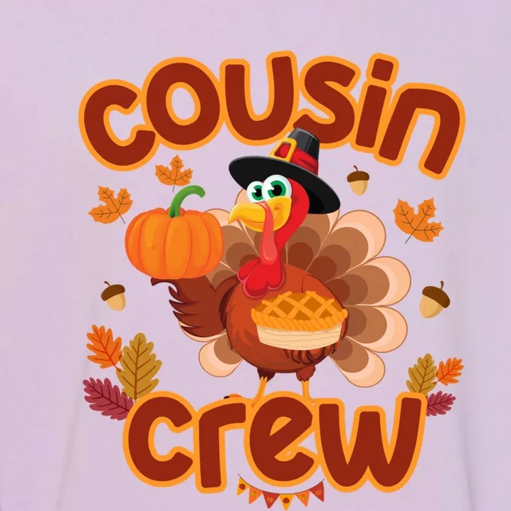 Cousin Crew Thanksgiving Turkey Pumpkin Reunion Party Gift Garment-Dyed Sweatshirt