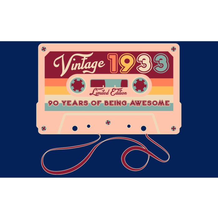 Cute Cassette Tape Limited Edition Vintage 1933 90 Years Of Being Awesome Bumper Sticker