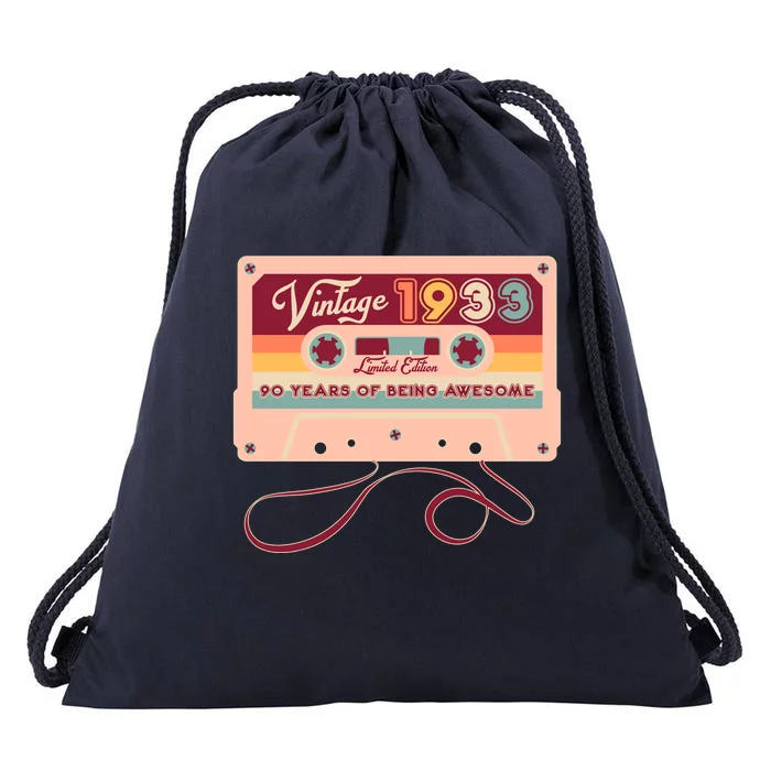 Cute Cassette Tape Limited Edition Vintage 1933 90 Years Of Being Awesome Drawstring Bag