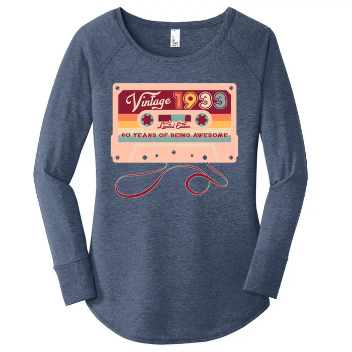 Cute Cassette Tape Limited Edition Vintage 1933 90 Years Of Being Awesome Women's Perfect Tri Tunic Long Sleeve Shirt