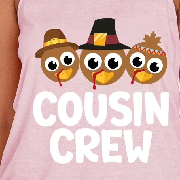 Cousin Crew Turkey Matching Family Thanksgiving Pjs Pajamas Gift Women's Knotted Racerback Tank