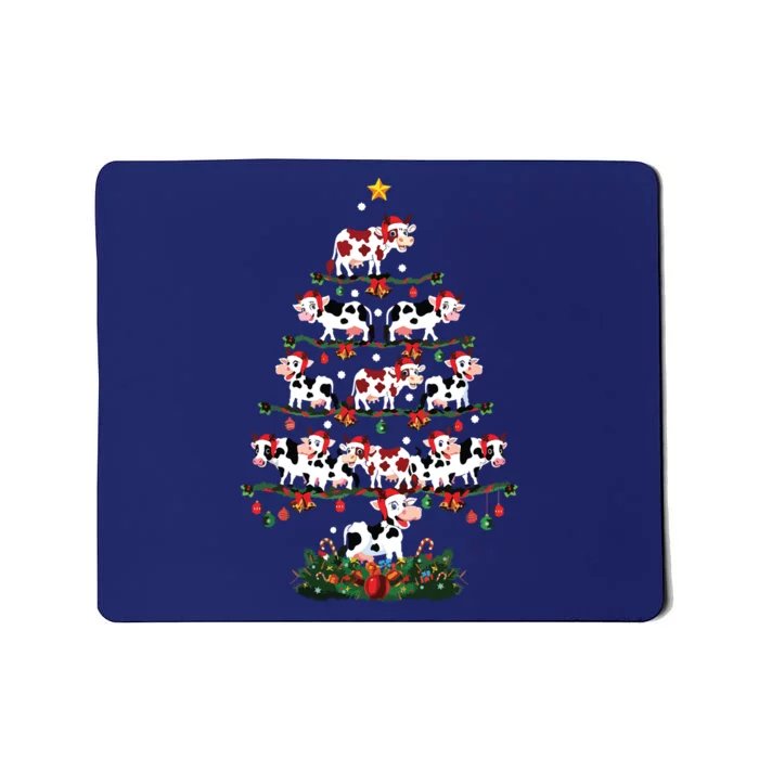 Cow Christmas Tree Funny Cow Lover Cow Xmas Mousepad