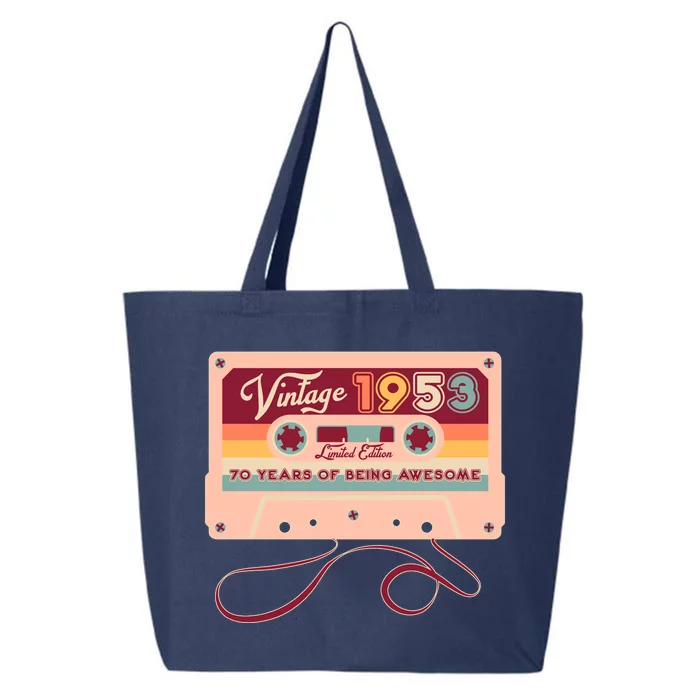 Cute Cassette Tape Limited Edition Vintage 1953 70 Years Of Being Awesome 25L Jumbo Tote