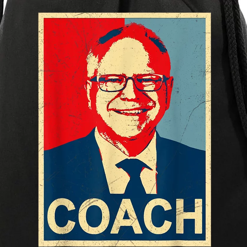 Coach! Coach Tim Walz Tribute Harris Walz Election 2024 Drawstring Bag