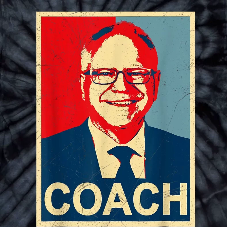 Coach! Coach Tim Walz Tribute Harris Walz Election 2024 Tie-Dye T-Shirt