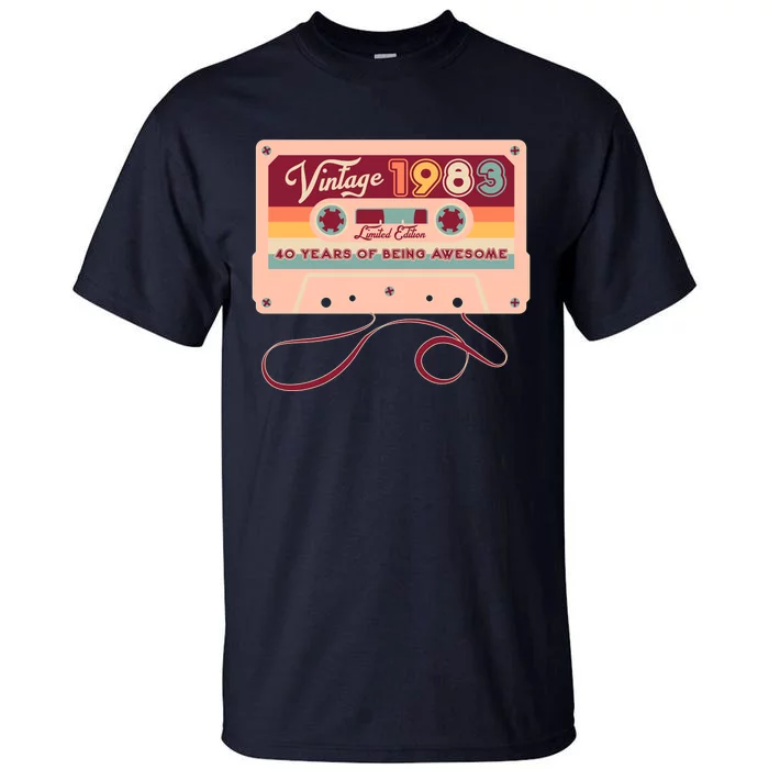 Cute Cassette Tape Limited Edition Vintage 1983 40 Years Of Being Awesome Tall T-Shirt