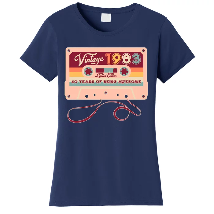 Cute Cassette Tape Limited Edition Vintage 1983 40 Years Of Being Awesome Women's T-Shirt