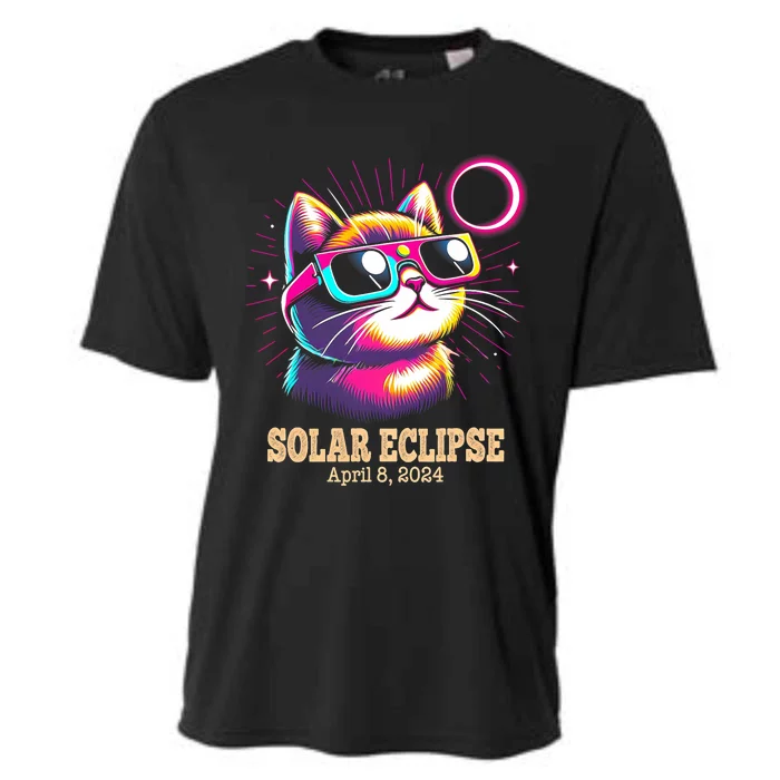 Cute Cat Total Solar Eclipse April 8 2024 Cooling Performance Crew T-Shirt