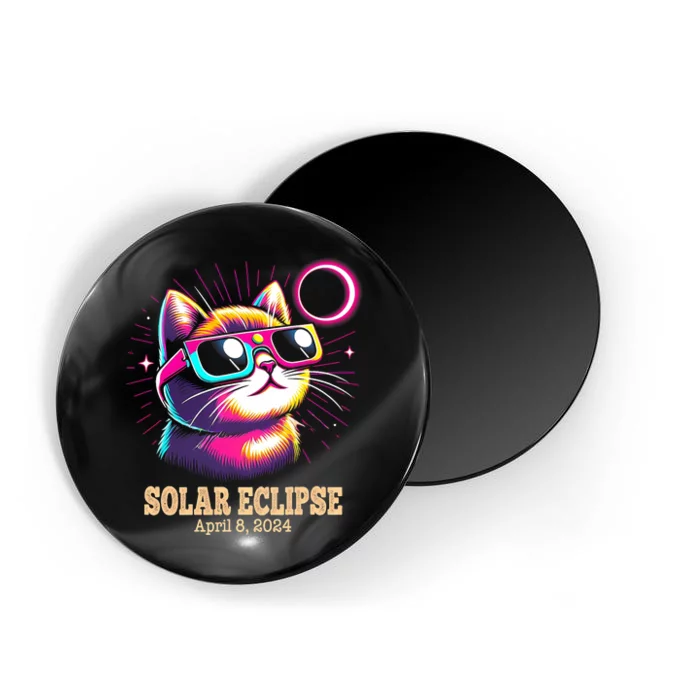 Cute Cat Total Solar Eclipse April 8 2024 Magnet