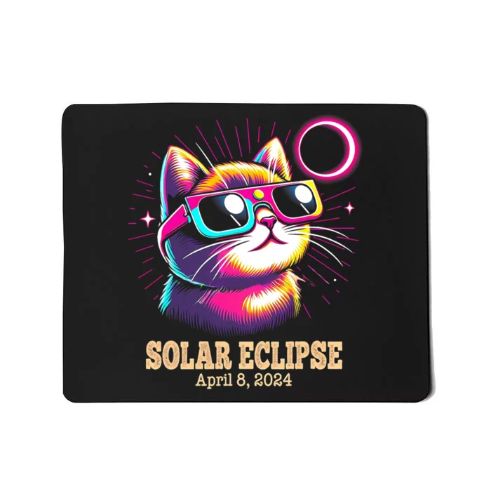 Cute Cat Total Solar Eclipse April 8 2024 Mousepad