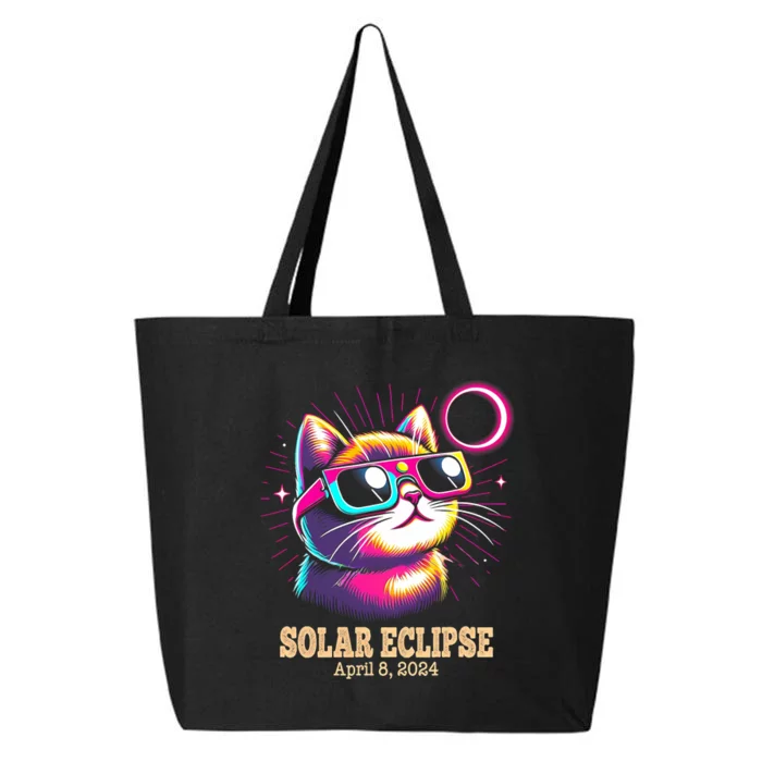 Cute Cat Total Solar Eclipse April 8 2024 25L Jumbo Tote