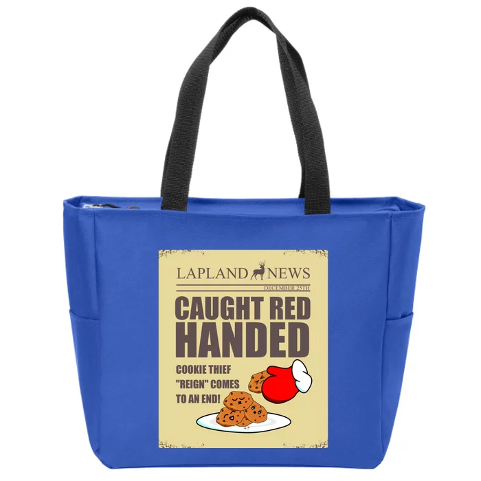 Christmas Cookie Thief Reign Ends! Santa Steals Cookies! Gift Zip Tote Bag