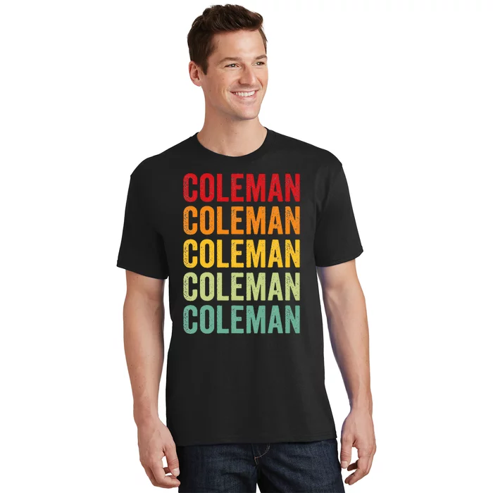 Coleman County Texas Rainbow Text Design T-Shirt