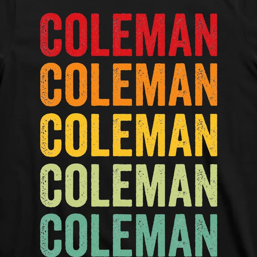 Coleman County Texas Rainbow Text Design T-Shirt