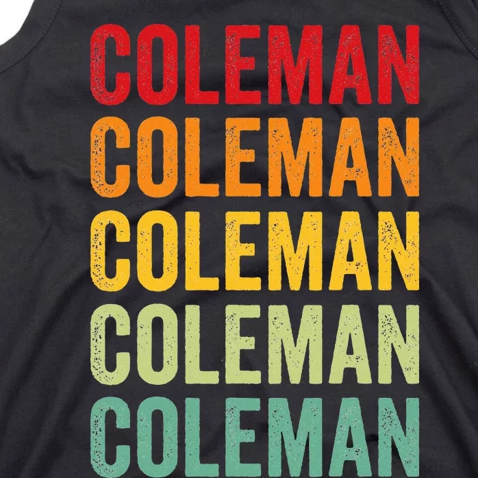 Coleman County Texas Rainbow Text Design Tank Top