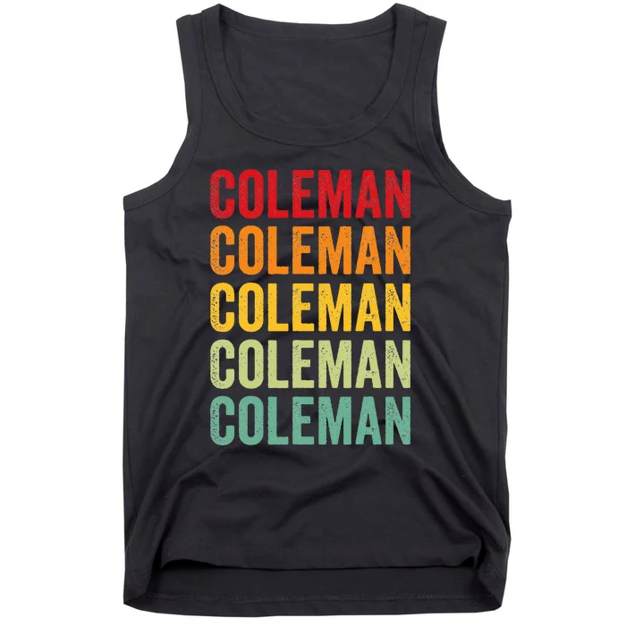 Coleman County Texas Rainbow Text Design Tank Top